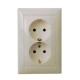 Розетка двойная с заземлением - Legrand Valena - без шторок в сборе 16А 250В винтовые зажимы - слоновая кость