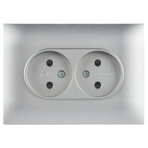 SKANDY Роз. 2-я без з/к с з/ш 10А сб. SK-R09S сереб. IEK