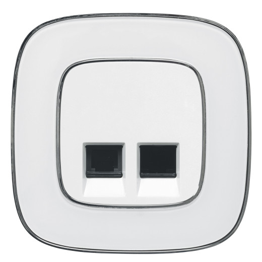 Valena ALLURE.Лицевая панель для двойных телефонных/информационных розеток.Слоновая кость