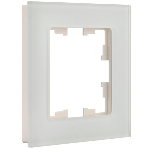 BRITE Рамка 1-мест. РУ-1-2-Бр стекло бел. матовый IEK