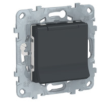 Schneider Electric Unica New Антрацит Розетка с/з со шторками, с крышкой, 16А, 250В, IP40