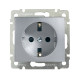 Розетка с заземлением - Legrand Valena - со шторками 16А 250В винтовые зажимы - алюминий