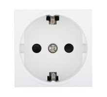 Ecoplast LK45 Розетка с з/к, со шторками матовая поверхность (белый)