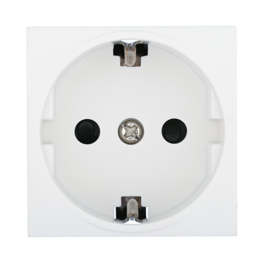 LK45 Розетка с з/к, со шторками матовая поверхность (белый)