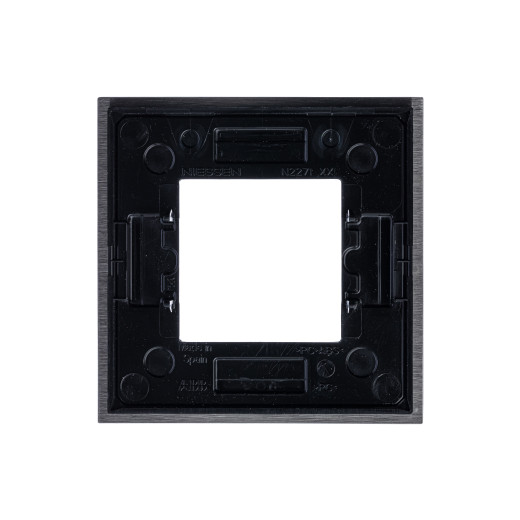 Рамка 1-постовая, 2-модульная, серия Zenit, натуральная сталь