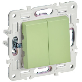IEK SKANDY Мятный Выключатель 2-клавишный проходной 10А SK-V05G