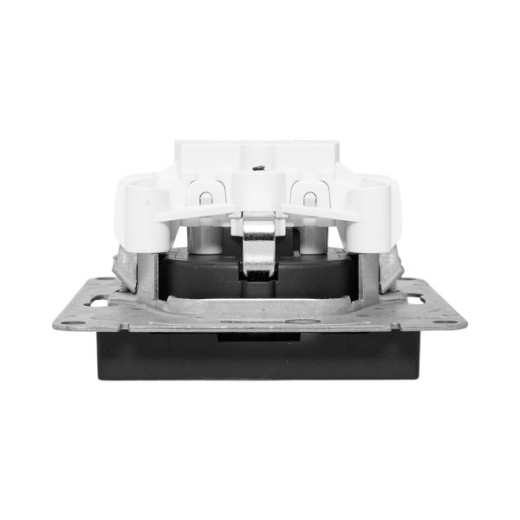 Механизм розетки, 16А, с заземлением, без шторок, чёрный Эпика EKF