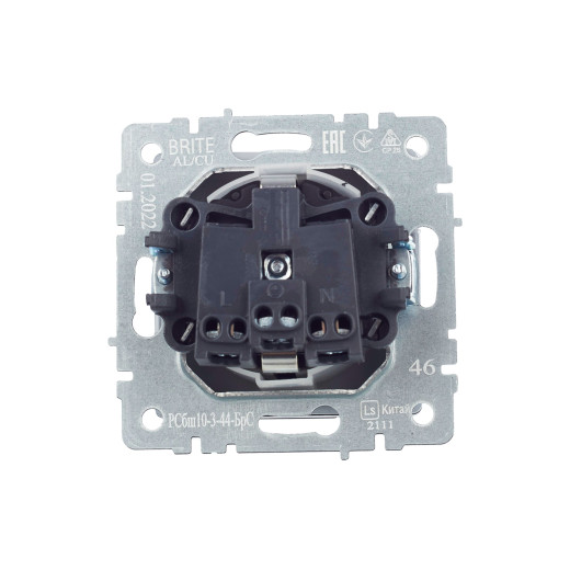 BRITE Роз. с з/к/ш с кр. 16А IP44 РСбш10-3-44-БрС сталь IEK