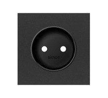 Simon 100 Черный матовый Накладка розетки без заземления