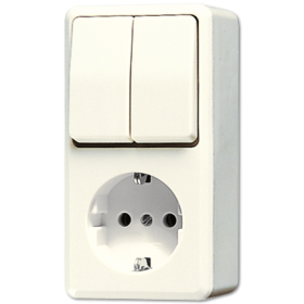 JUNG Штепсельная розетка SCHUKO для накладного монтажа с сдвоенным выключателем
