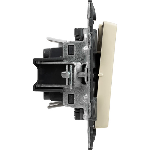 Valena LIFE.Переключатель двухклавишный 10А 250В с лицевой панелью.Безвинтовые зажимы.Слоновая кость