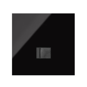 Simon 100 Черный глянец Кит 1 пост, фронт. Накладка на 1 розетку RJ45