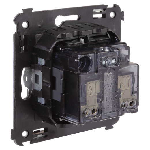 Розетка в стену, 2P+E, с з/ш, Avanti, черный матовый