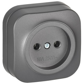 IEK GLORY Роз. без з/к/ш о/у 10А РС20-2-ХСм сталь м.