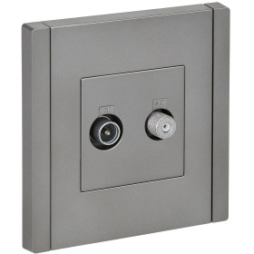 IEK FORTE&PIANO Сталь Розетка двойная TV+SAT FP538