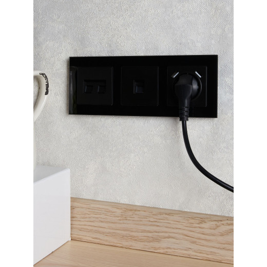 BRITE Рамка 3-мест. РУ-3-2-БрЧ стекло черн. IEK