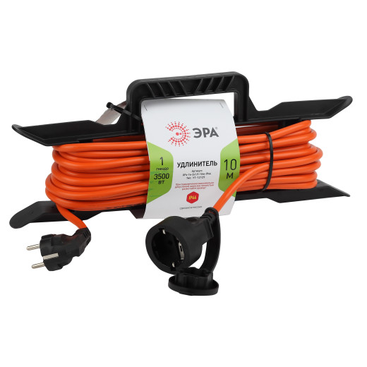 Удлинитель силовой ЭРА UFx-1e-3x1.5-10m на рамке c заземлением 1 розетка 10м ПВС 3x1.5мм2