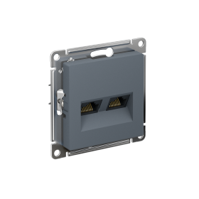 Systeme Electric ATLASDESIGN грифель розетка двойная компьютерная RJ45+RJ45 кат. 6А, механизм