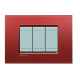 Livinglight Рамка прямоугольная, 3 модуля, цвет Красный шелк