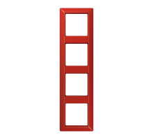 JUNG Рамка 4-кратная для вертикальной и горизонтальной установки термопласт, красная