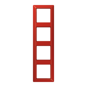 JUNG Рамка 4-кратная для вертикальной и горизонтальной установки термопласт, красная