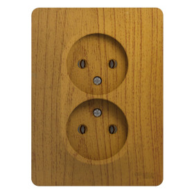 Systeme Electric Glossa Дерево Дуб Розетка 2-я б/з (в сборе с рамкой)