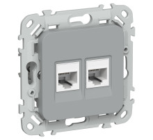 FLITE Роз. 2-я комп. RJ45 кат.5Е UTP РК5е-2-0-ФлС сер. IEK