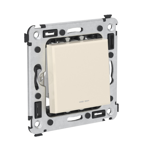 Переключатель одноклавишный в стену, Avanti, ванильная дымка