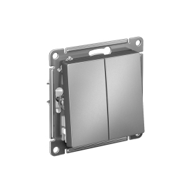 Systeme Electric AtlasDesign Сталь Переключатель 2-клавишный перекрестный, 2 x сх. 7, 10АХ, механизм