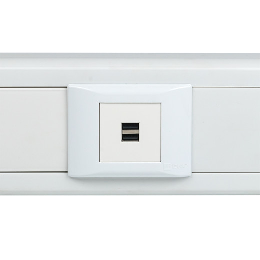 Розетка USB A+A, 2.1А, 2 гнезда, без индикатора EKF