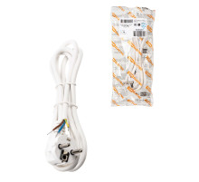 TDM Шнур сетевой с вилкой ПВС 3x0,75мм2 5м с/з белый