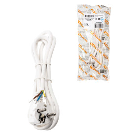 TDM Шнур сетевой с вилкой ПВС 3x0,75мм2 5м с/з белый