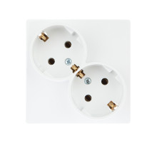 Simon 24 Белая Розетка 2Х2К+3 Sсhuko без защитных шторок