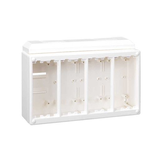 Коробка CIMA для поверхностного монтажа в сборе, на 4 CIMA-модуля, SC, белый