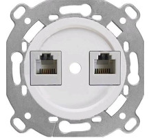 BIRONI Шедель Пластик Белый Розетка RJ45 + RJ11 (скрытый монтаж)