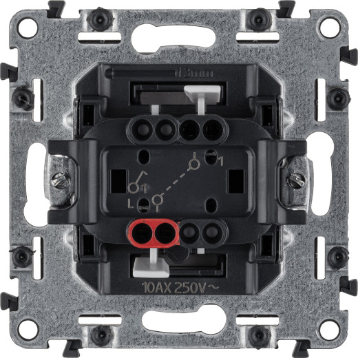 Valena LIFE.Выключатель 10АХ 250В с лицевой панелью.Безвинтовые зажимы.Алюминий