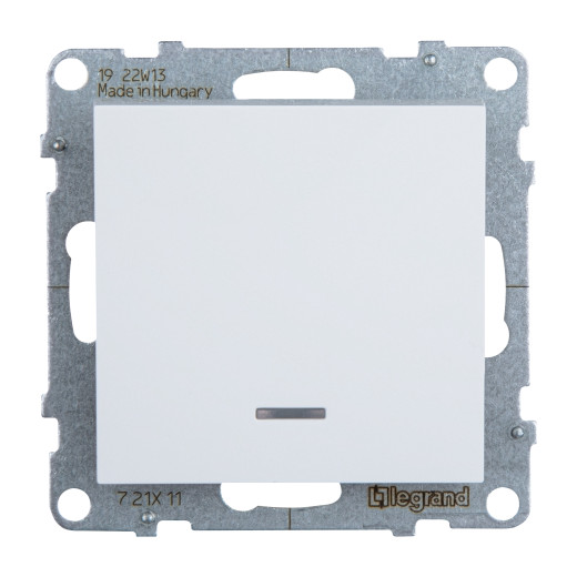 SUNO. Выключатель 10АХ 250В с подсветкой/индикацией. Безвинтовые зажимы. Цвет 