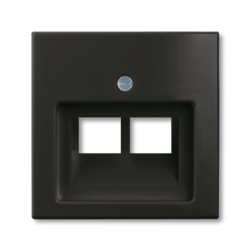 ABB BJB Basic 55 Шато (чёрн) Накладка 2-ой ТЛФ/комп розетки наклонной