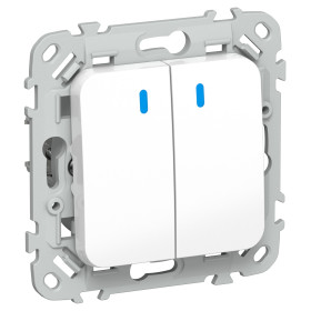 FLITE Выключ. 2-кл. с инд. 10А ВС12-1-1-ФлБ бел. IEK