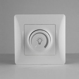 Светорегулятор поворотный (диммер) для светодиодных ламп, 125-250V, 200W (белый)