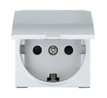 Ecoplast LK45 Розетка с з/к, шторками и крышкой (серебристый металлик)