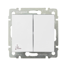 Legrand Valena Бел Переключатель 2-клавишный IP44.