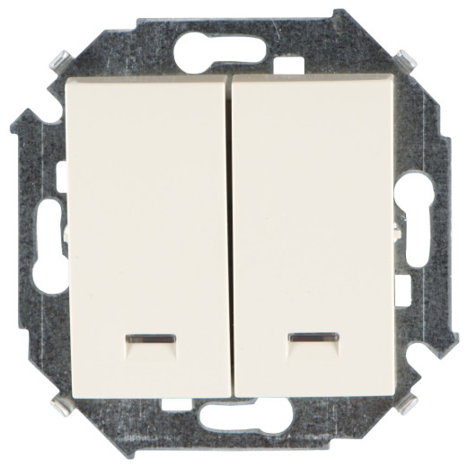 Simon 15 Бежевый Выключатель 2-кл с подсветкой, 16А, 250В, винт.заж.