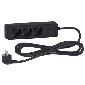 Schneider Electric Unica Extend Черный Удлинитель 3 розетки 2К+З, кабель 3м
