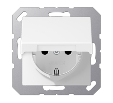 JUNG A Flow/A 550 Белый матовый Розетка  16A 250V с крышкой, SCHUKO