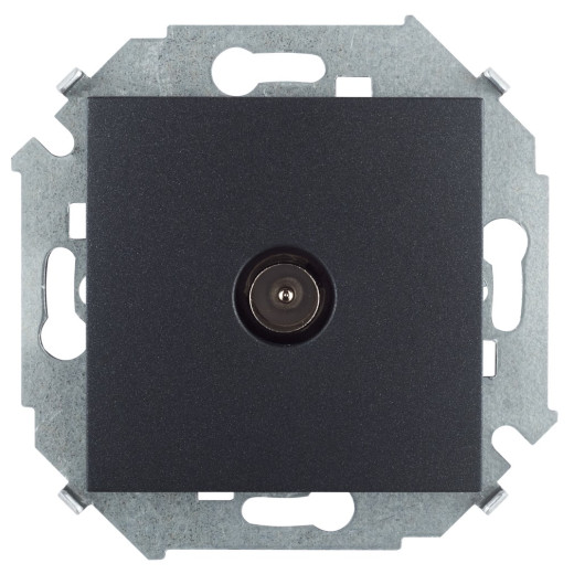 Розетка TV одиночная, винтовой зажим, графит