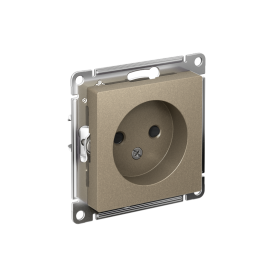 Systeme Electric AtlasDesign Шампань Розетка б/з со шторками, 16А, механизм