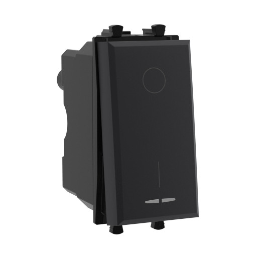 Выключатель двухполюсный модульный, Avanti, черный матовый, 1 модуль