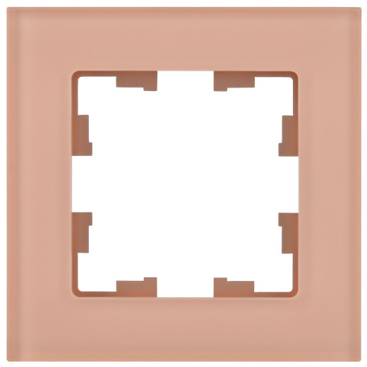 BRITE Рамка 1-мест. РУ-1-2-БрП стекло персиковый матовый IEK