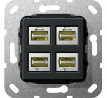 Gira S-55 Разъем MJ RJ45 Cat 6A 10 GB 4 местн. LSA Plus